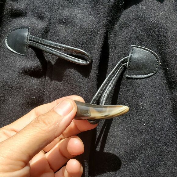 Alpine Swiss Duffy Womens Hooded Parka Fur Trim Wool Coat Toggle Button Jacket S - Picture 6 of 16